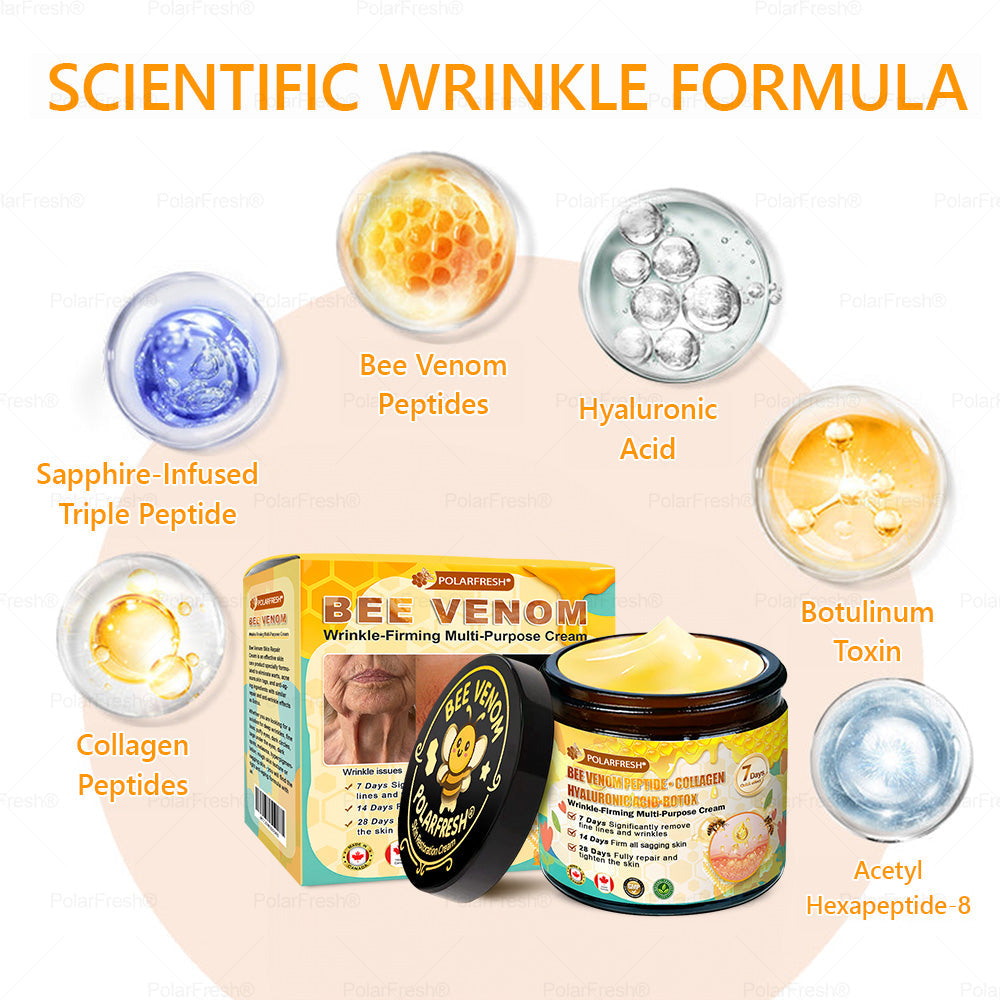 🎁 Shipped from CA | Clinically Proven: PolarFresh® Bee Venom Wrinkle-Firming Multi-purpose Cream with bee venom peptides, botulinum toxin, hyaluronic acid, and collagen💧. Targets wrinkles, fine lines, sagging, stretch marks, dark spots and more (Copy)