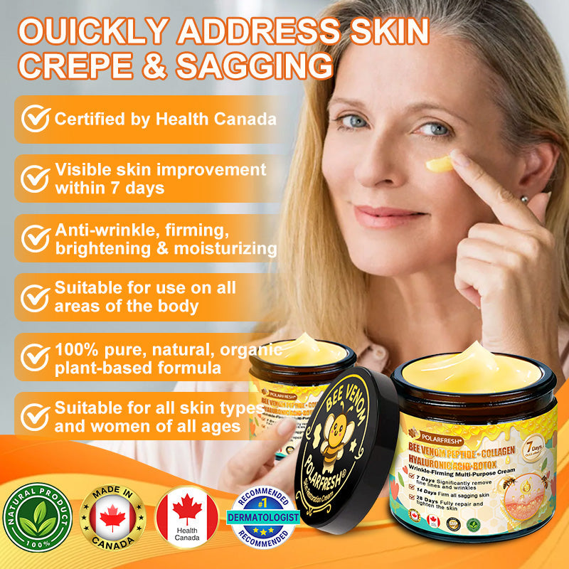 🎁 Shipped from CA | Clinically Proven: PolarFresh® Bee Venom Wrinkle-Firming Multi-purpose Cream with bee venom peptides, botulinum toxin, hyaluronic acid, and collagen💧. Targets wrinkles, fine lines, sagging, stretch marks, dark spots and more (Copy)
